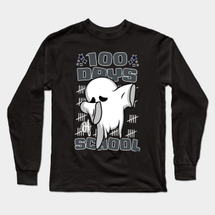 100 days of school featuring a Cute dabbing ghost #2 Long Sleeve T-Shirt